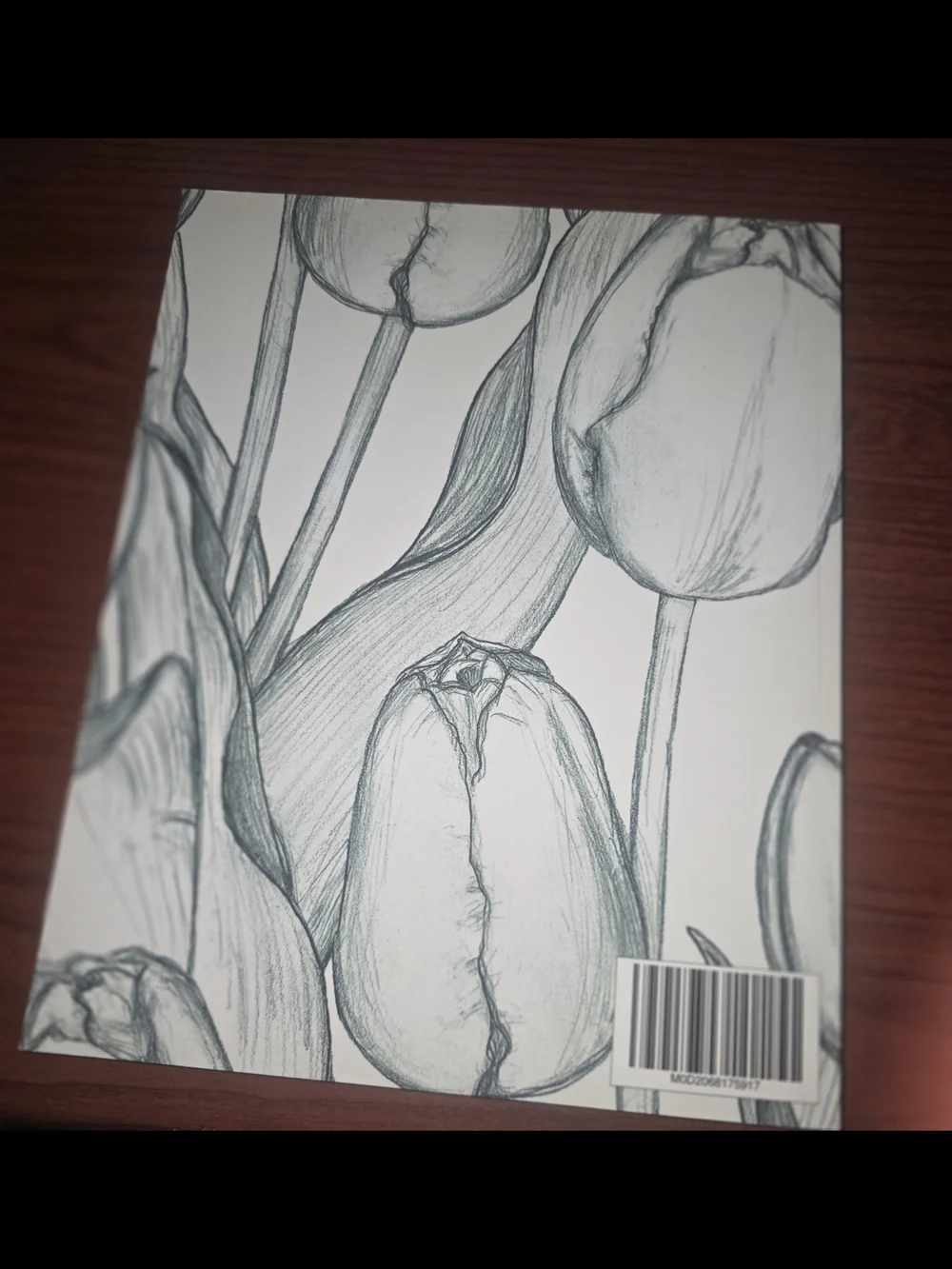 Floral Sketch Journal Notebook in White - Minimal Tulip Design